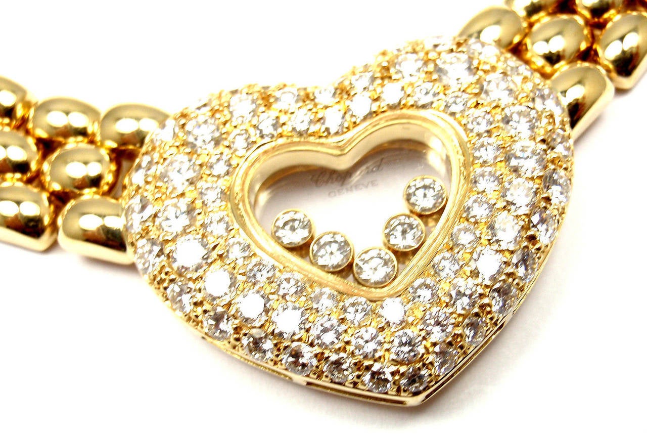 CHOPARD Happy Diamonds Diamond Heart Yellow Gold Necklace 2