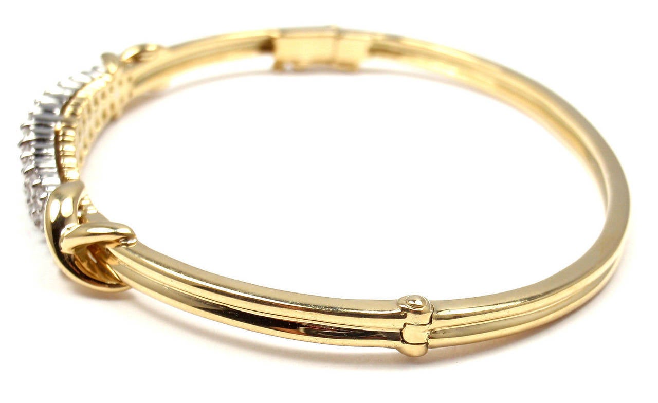 Tiffany & Co Diamond Platinum & Yellow Gold Bangle Bracelet 1