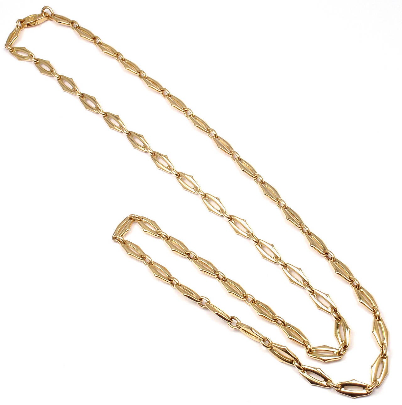Cartier Double C Link 25" Long Yellow Gold Chain Necklace