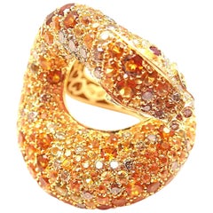 Pasquale Bruni Il Peccato Large Sapphire Ruby Diamond Gold Snake Ring