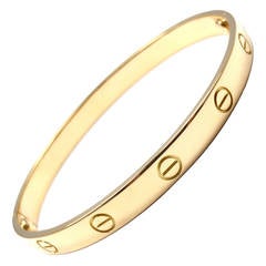 Cartier Love Bangle Yellow Gold Bangle Bracelet Size 18