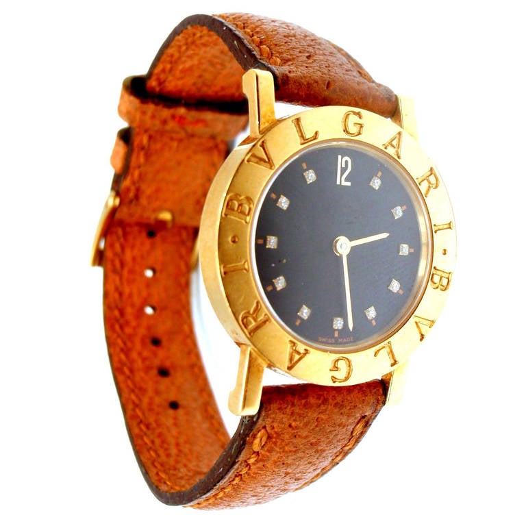 Bulgari Lady's Yellow Gold and Diamond Quartz Wristwatch