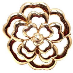 Chanel Large Yellow Gold Flower Brooch