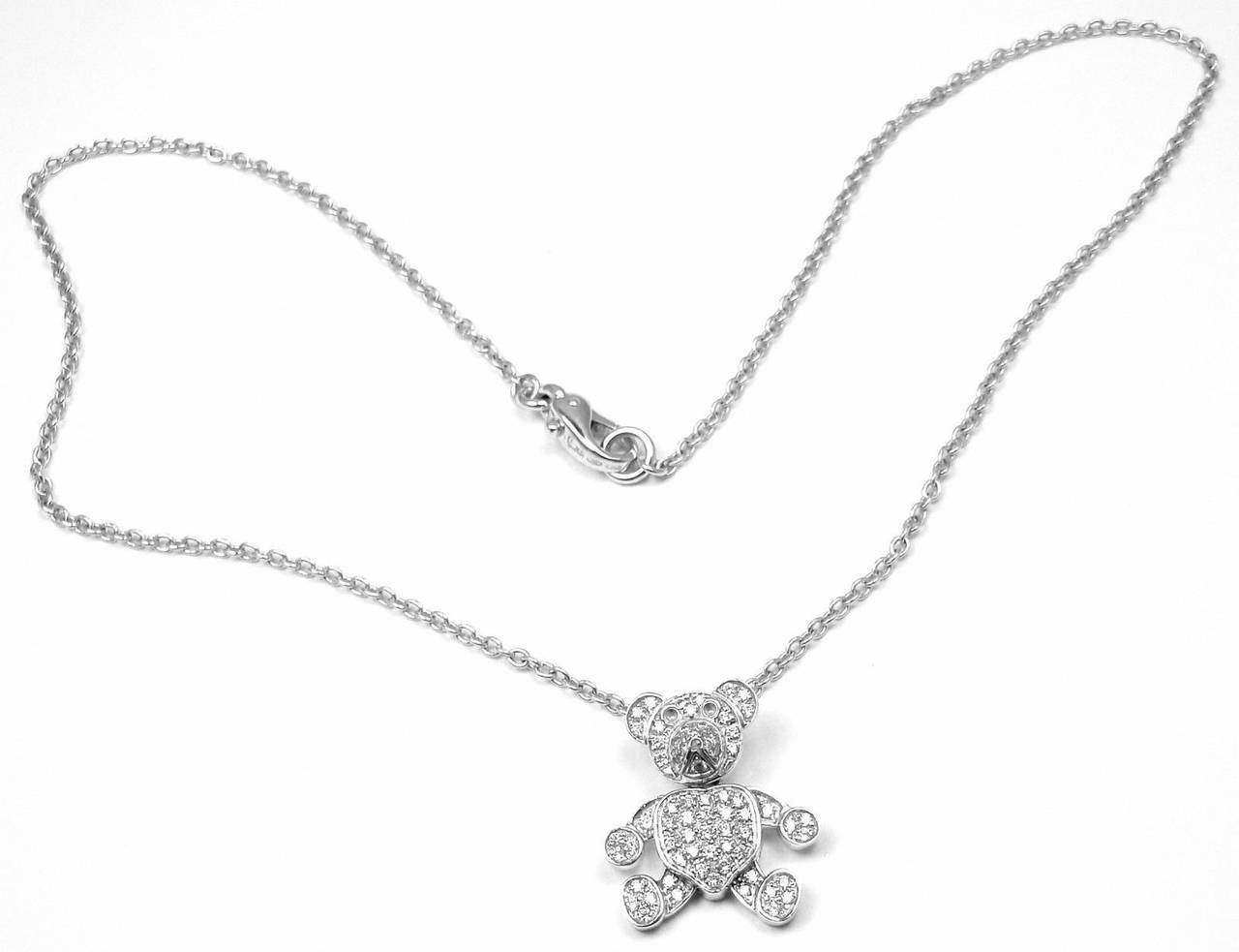 Pomellato Diamond Gold Teddy Bear Pendant Necklace 1