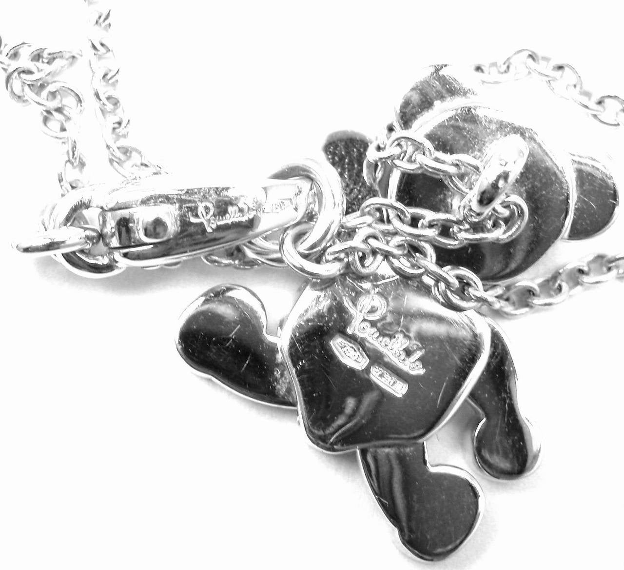 Pomellato Diamond Gold Teddy Bear Pendant Necklace 2