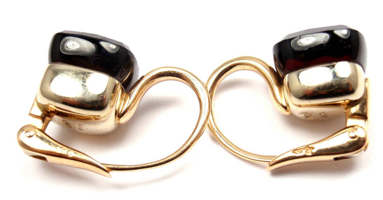 Pomellato Nudo Garnet Two Color Gold Drop Earrings 2