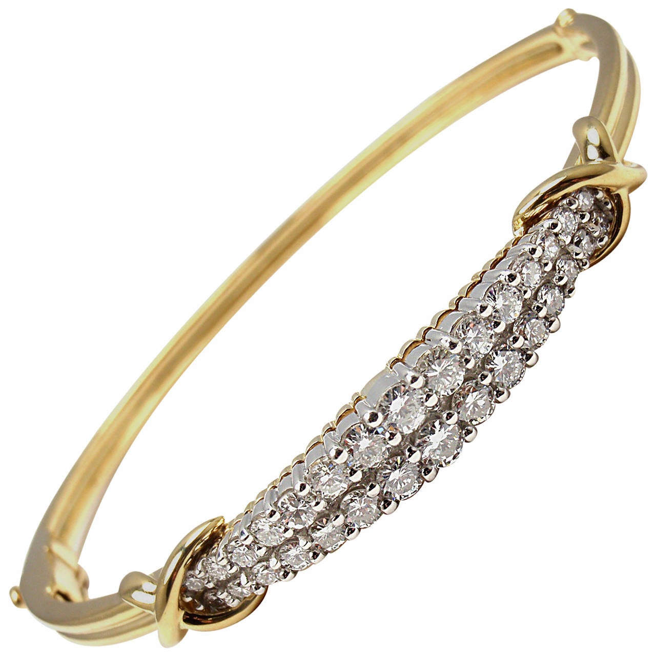 Tiffany & Co Diamond Platinum & Yellow Gold Bangle Bracelet