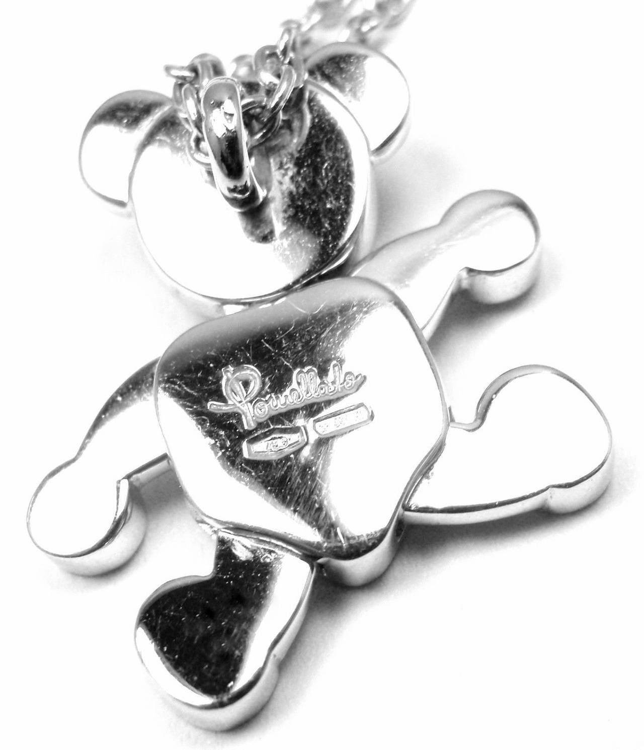 Women's Pomellato Diamond Gold Teddy Bear Pendant Necklace