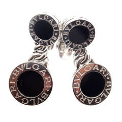 Bulgari Black Onyx White Gold Earrings