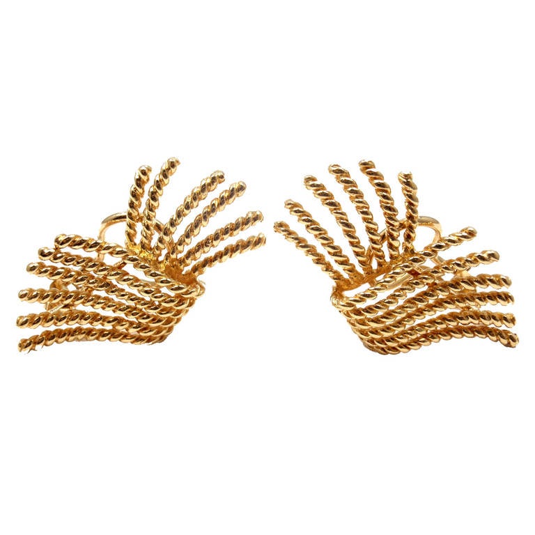 Tiffany & Co. Jean Schlumberger Rope Yellow Gold Earrings