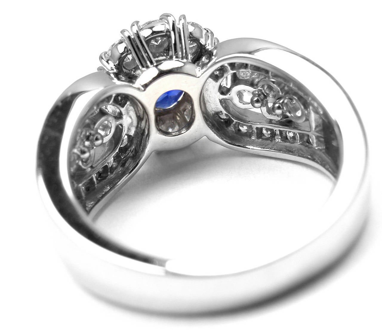 Van Cleef & Arpels Sapphire Diamond Platinum Ring 2