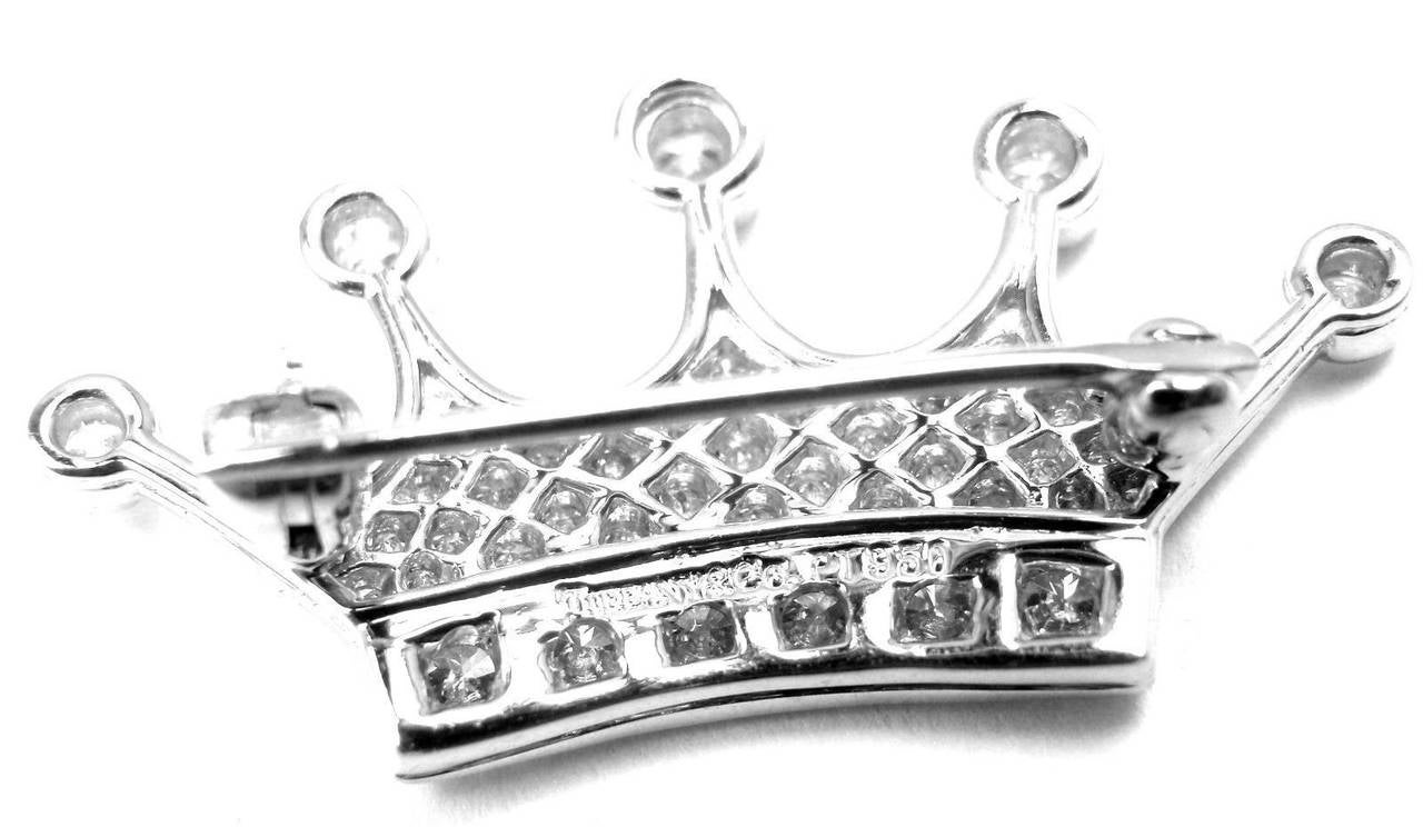 Women's Tiffany & Co. Crown Diamond Platinum Brooch