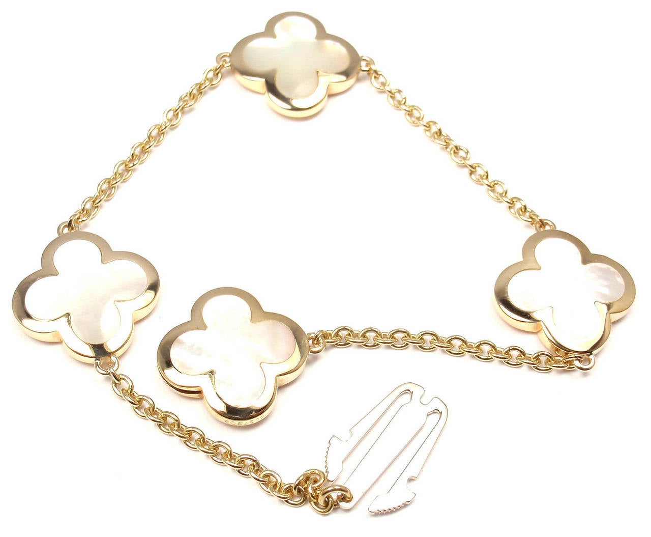 Women's Van Cleef & Arpels 4 Motifs Pure Alhambra Mother Of Pearl Gold Bracelet