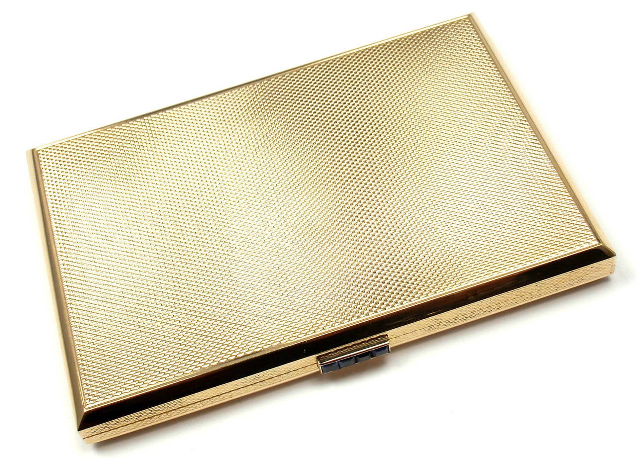 Van Cleef & Arpels Sapphire Gold Business Card Case Holder Box 2