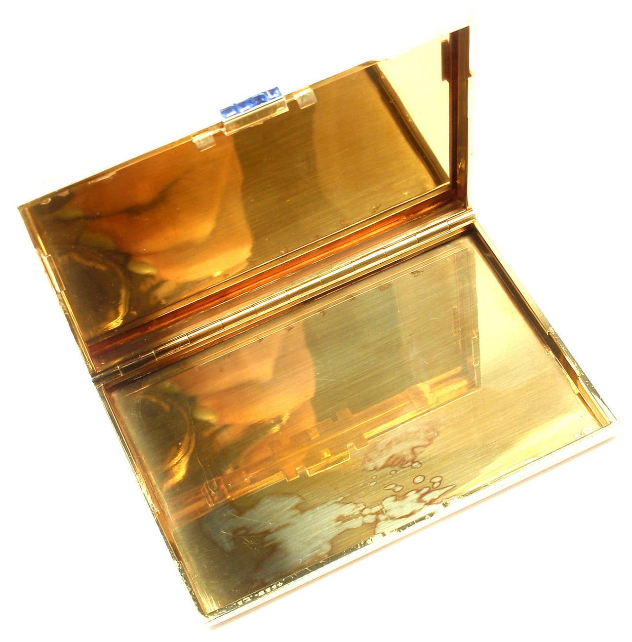 Van Cleef & Arpels Sapphire Gold Business Card Case Holder Box 1