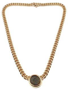 Bulgari Ancient Roman Coin Gold Link Necklace