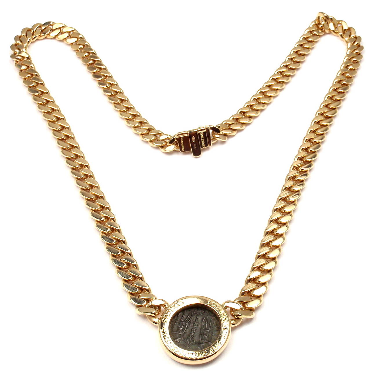 Bulgari Ancient Roman Coin Gold Link Necklace 2