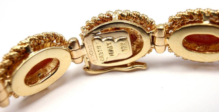 Cartier Bracelet à maillons en or jaune et corail