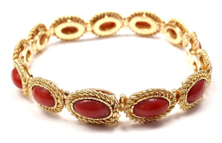Women's Cartier Coral Yellow Gold Link Bracelet