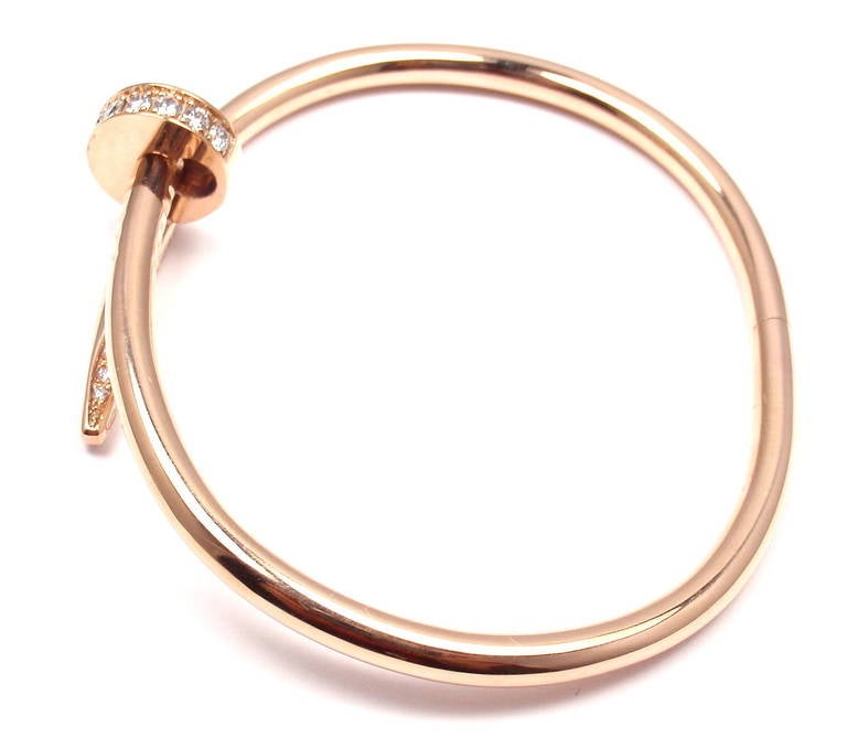 Cartier Juste un Clou Diamond Rose Gold Bangle Bracelet Neuf à Holland, PA