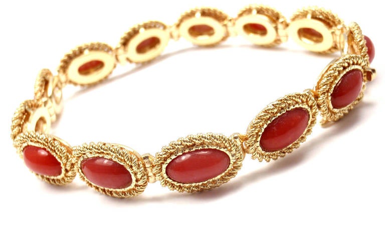 Cartier Coral Yellow Gold Link Bracelet 1