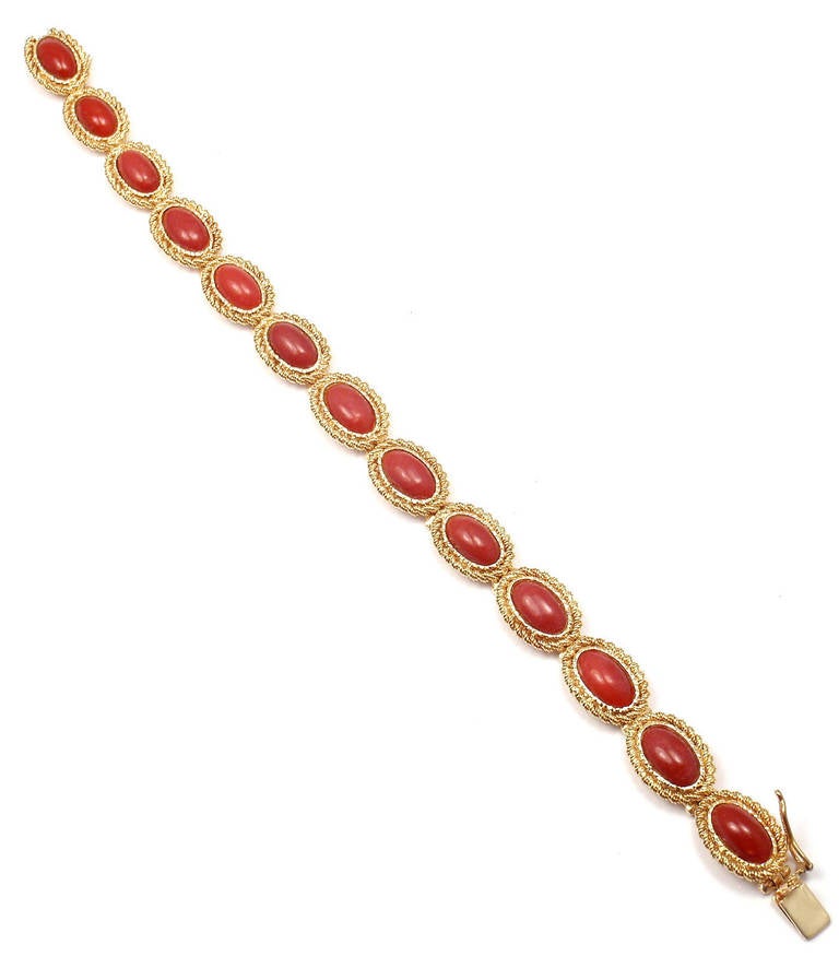 Cartier Coral Yellow Gold Link Bracelet 2