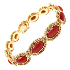 Cartier Coral Yellow Gold Link Bracelet