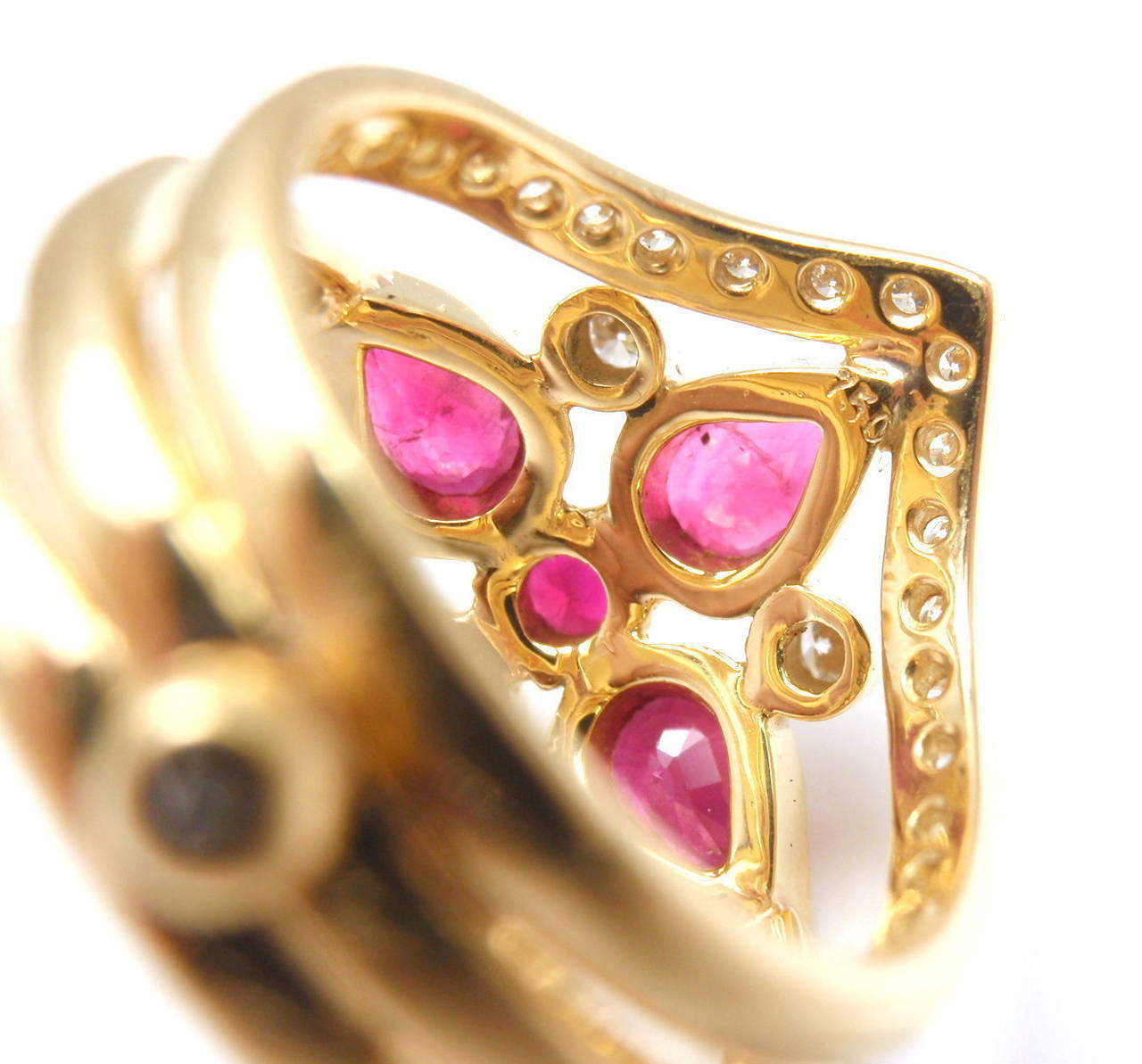 Women's Temple St Clair Persia Ruby Diamond Gold Cocktail Ring