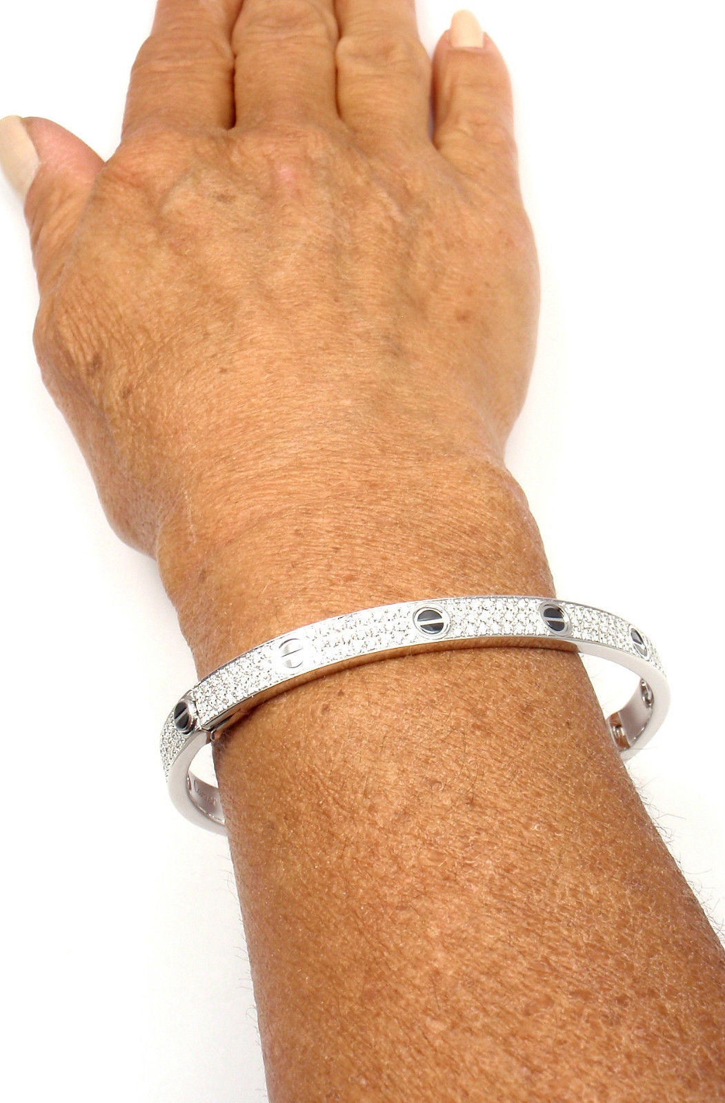 Cartier Ceramic Diamond Gold Love Bangle Bracelet 1