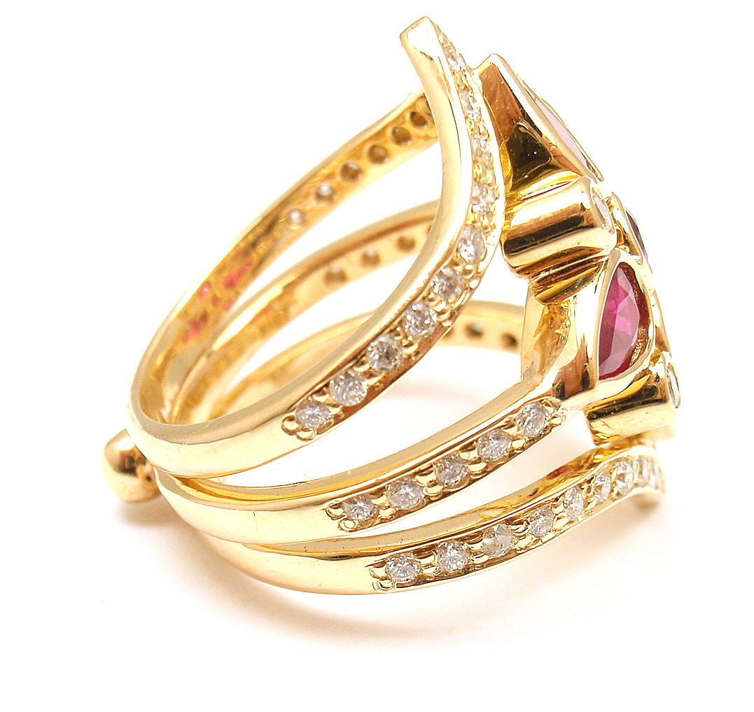 Temple St Clair Persia Ruby Diamond Gold Cocktail Ring 1