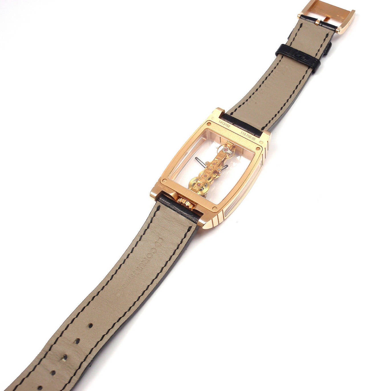 Corum Rose Gold Golden Bridge Large Wristwatch Ref 113.750.55 2