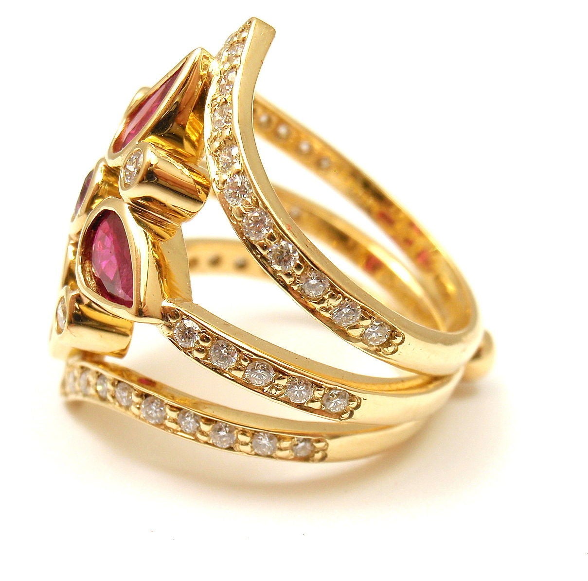 Temple St Clair Persia Ruby Diamond Gold Cocktail Ring 2