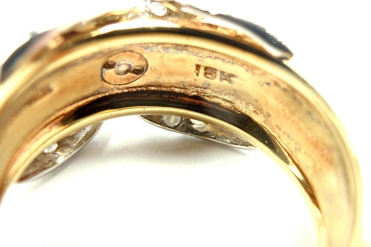 Tiffany & Co. Jean Schlumberger Diamond X Gold Band Ring 1