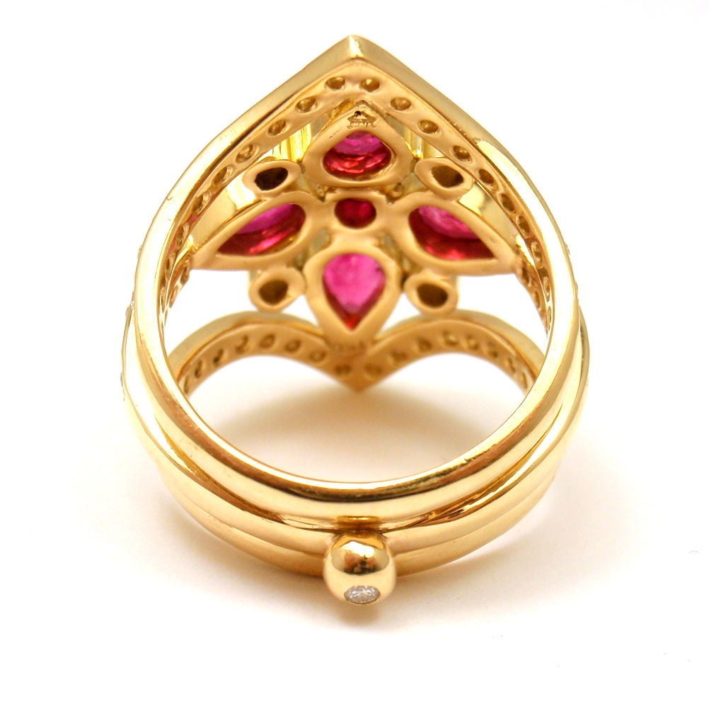 Temple St Clair Persia Ruby Diamond Gold Cocktail Ring In New Condition In Holland, PA