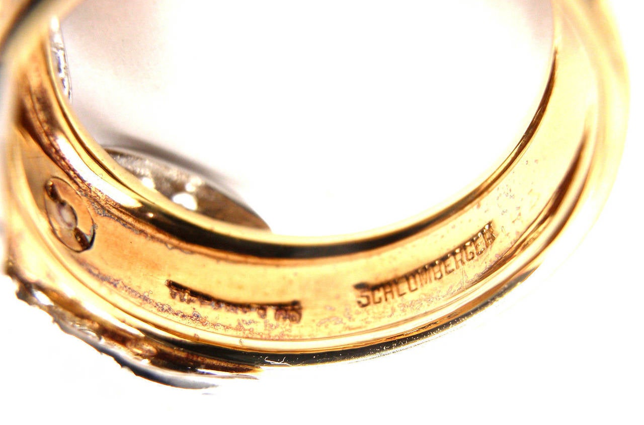 Tiffany & Co. Jean Schlumberger Diamond X Gold Band Ring 3
