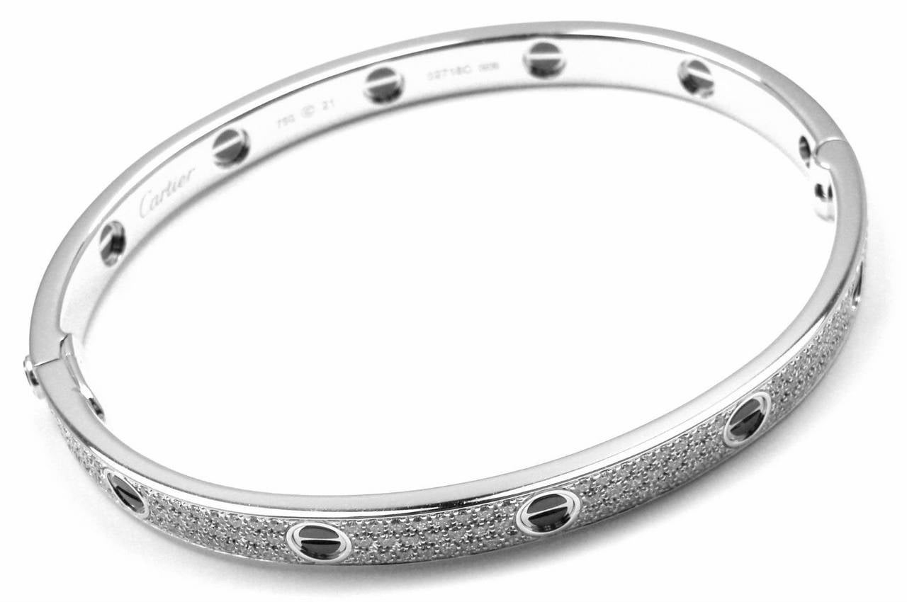 Cartier Ceramic Diamond Gold Love Bangle Bracelet 2