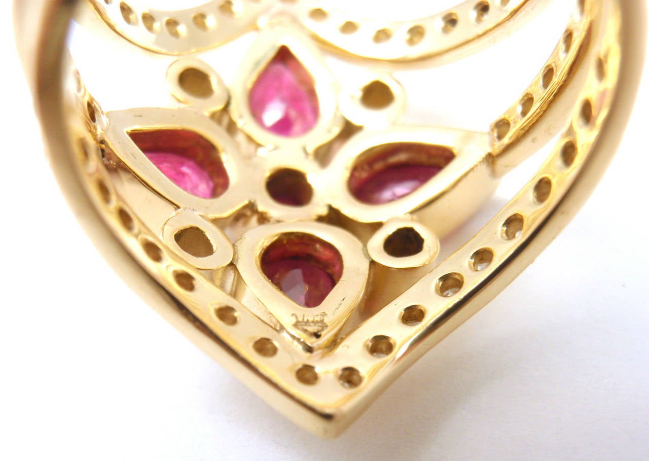 Temple St Clair Persia Ruby Diamond Gold Cocktail Ring 3