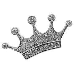 Tiffany & Co. Crown Diamond Platinum Brooch