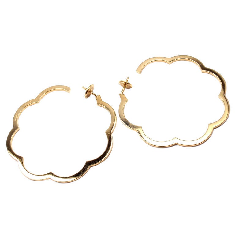 Chanel Camellia Yellow Gold Large Flower Hoop Earrings at 1stDibs | chanel  camellia hoop earrings
