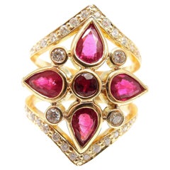 Temple St Clair Persia Ruby Diamond Gold Cocktail Ring