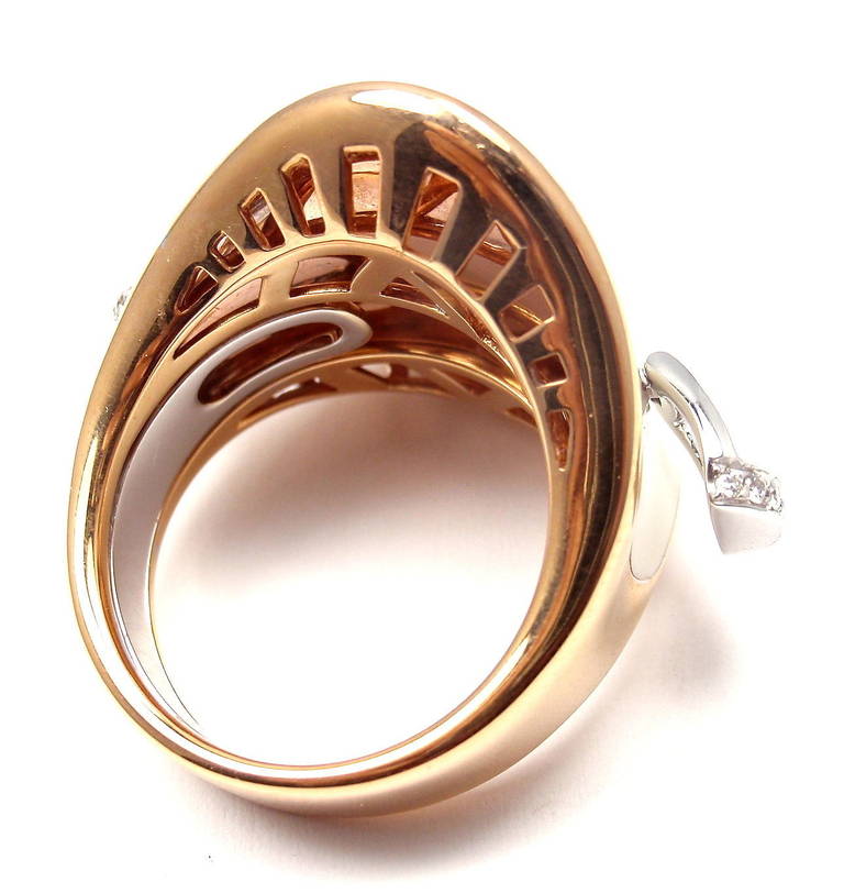 Roberto Coin Bague étrier de selle en or rose émaillé et diamants Neuf - En vente à Holland, PA