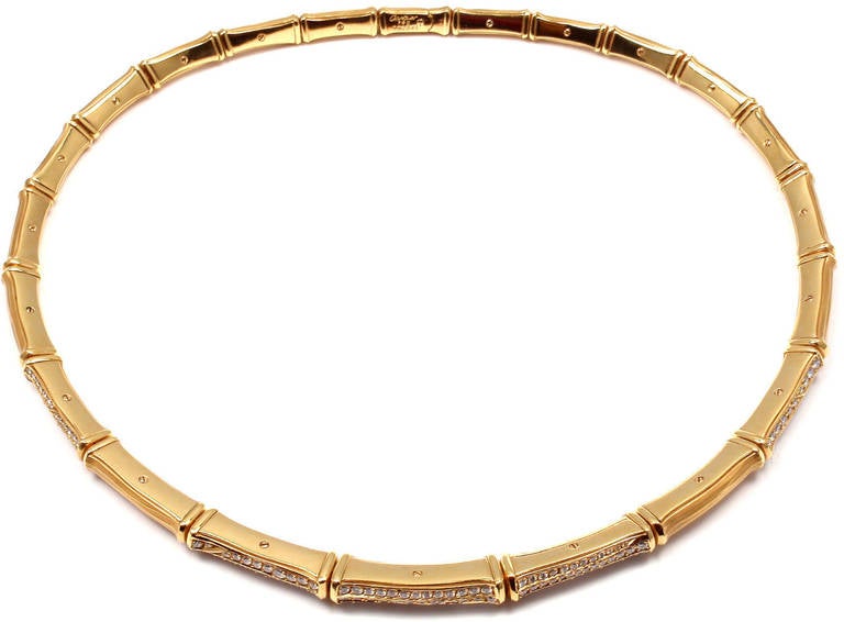 Cartier Bamboo Diamond Yellow Gold Necklace 1