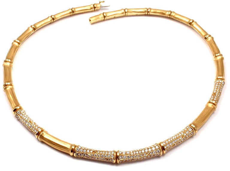 Cartier Bamboo Diamond Yellow Gold Necklace 2