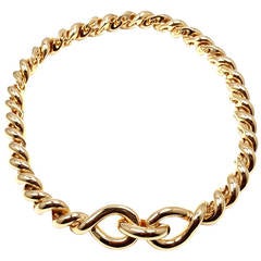 Vintage Hermes Torsade Link Yellow Gold Necklace