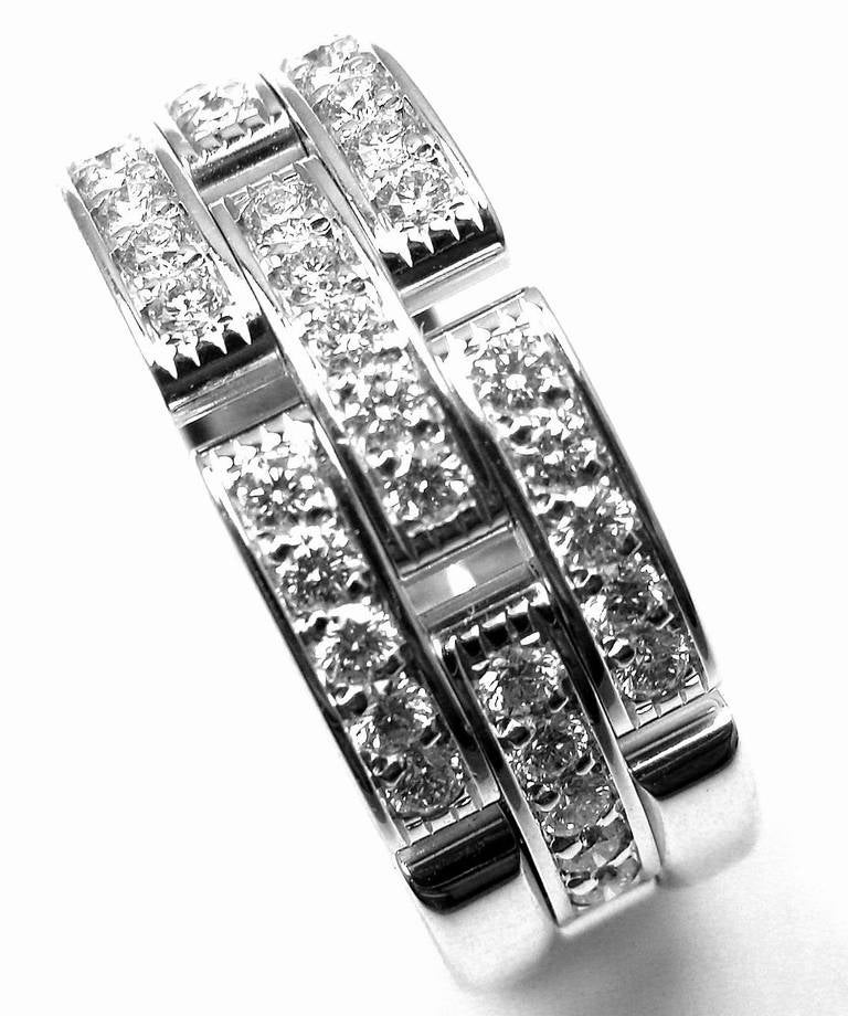 Women's Cartier Maillon Panthere Diamond White Gold Band Ring