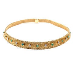 Cartier Turquoise Diamond Yellow Gold Necklace