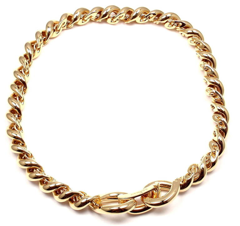 Hermes - Collier Torsade à maillons en or jaune