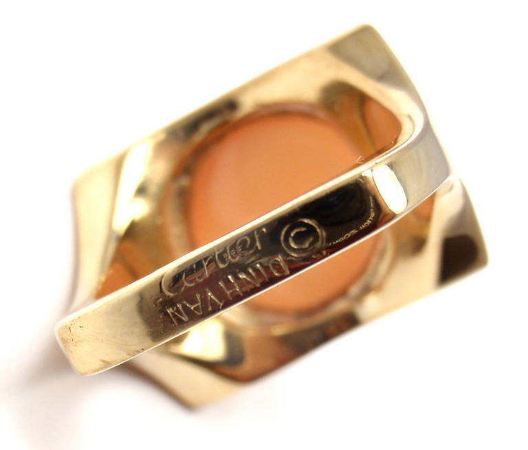 Cartier Dinh Van Cat's Eye Yellow Gold Ring 4