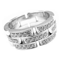 Cartier Maillon Panthere Diamond White Gold Band Ring