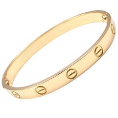 Cartier Love Size 16 Yellow Gold Bangle Bracelet